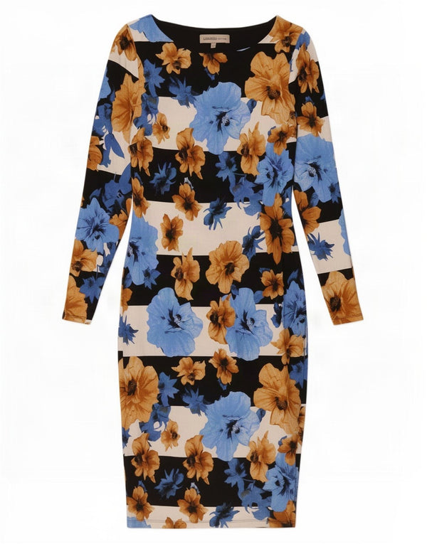 Marks & Spencer Damen, figurbetontes Kleid, Gr. 10, Größe S, mehrfarbig, mit Blumenmuster