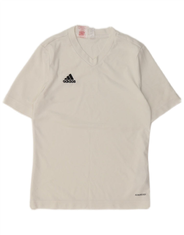 Adidas Jungen Aeroready T-Shirt Top 11–12 Jahre, weißes Polyester