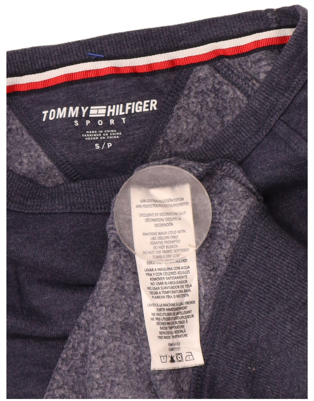 TOMMY HILFIGER Damen Übergroßer Sweatshirt-Pullover UK 10 Small Marineblau