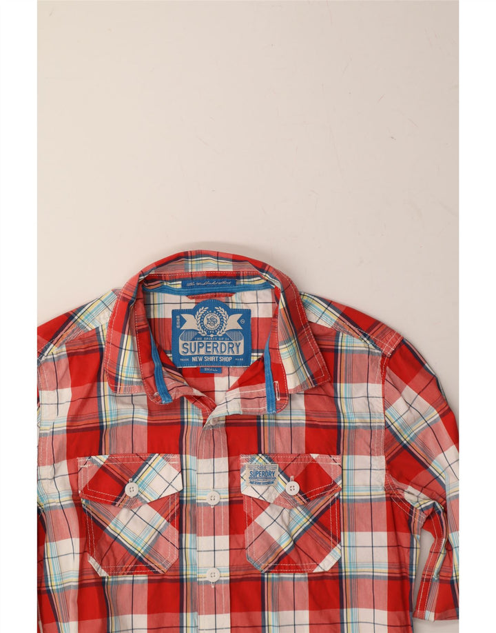 SUPERDRY Mens Shirt Small Red Check Cotton Vintage Superdry and Second-Hand Superdry from Messina Hembry 