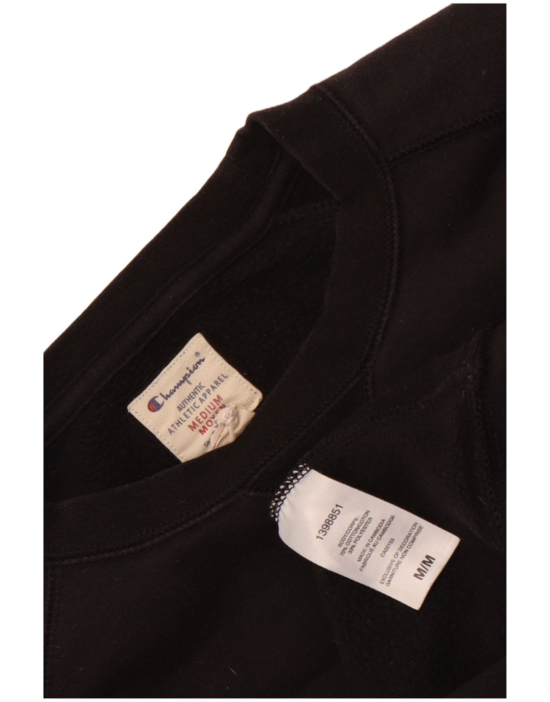 CHAMPION Damen Grafik-Sweatshirt-Pullover UK 14 Mittelschwarze Baumwolle
