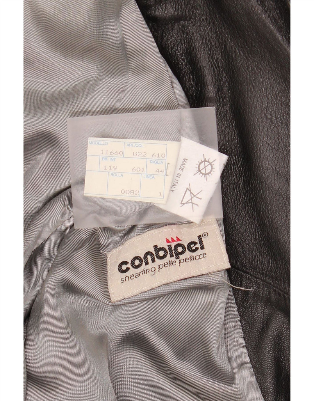 Conbipel Damen Leder Bikerjacke IT 44 Mittelschwarzes Leder