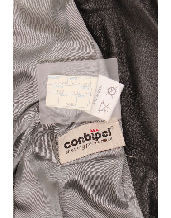 Conbipel Damen Leder Bikerjacke IT 44 Mittelschwarzes Leder