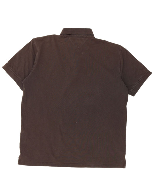 Tommy Hilfiger Herren-Poloshirt mit normaler Passform, XL, schwarze Baumwolle