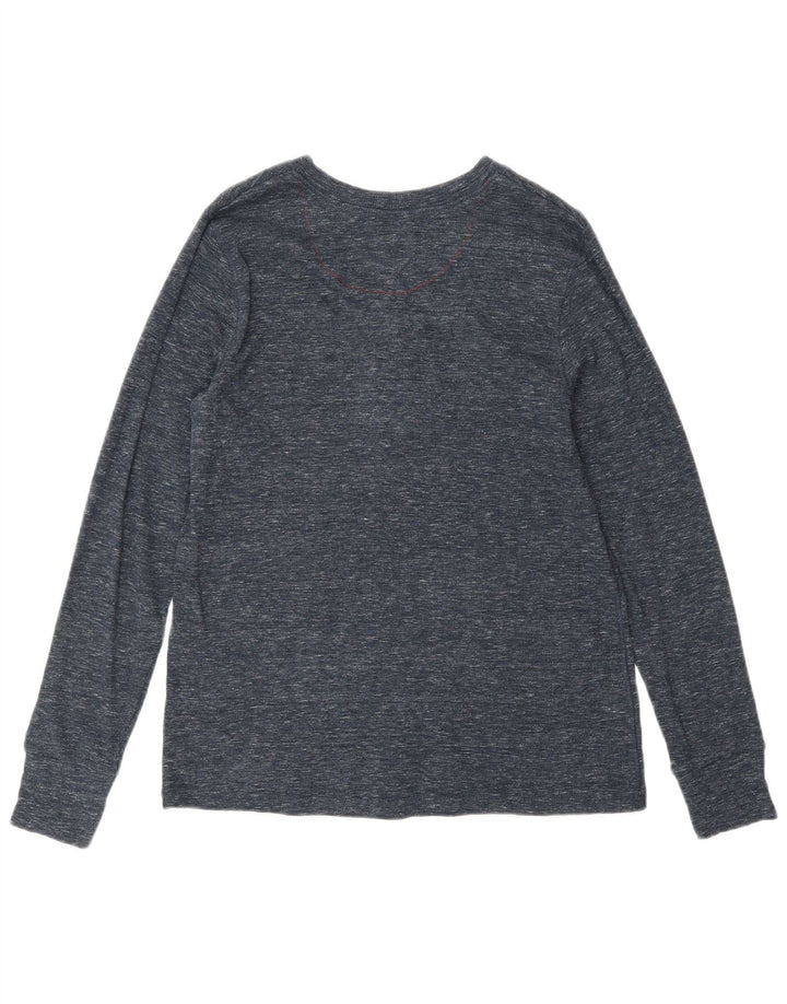 Levi's Damen Top Langarm UK 12 Medium Navy Blue Flecked Cotton Classic