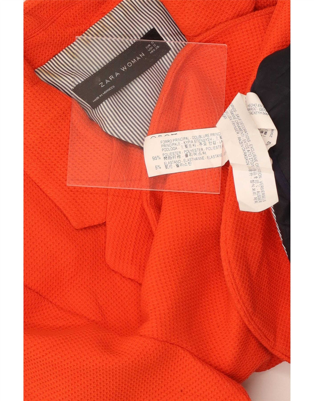 Zara Damen 1-Knopf-Blazerjacke UK 10 Small Orange Polyester
