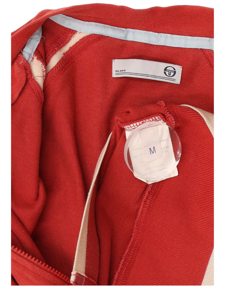 Sergio Tacchini Herren-Trainingsanzug-Top-Jacke aus mittelrotem Polyester