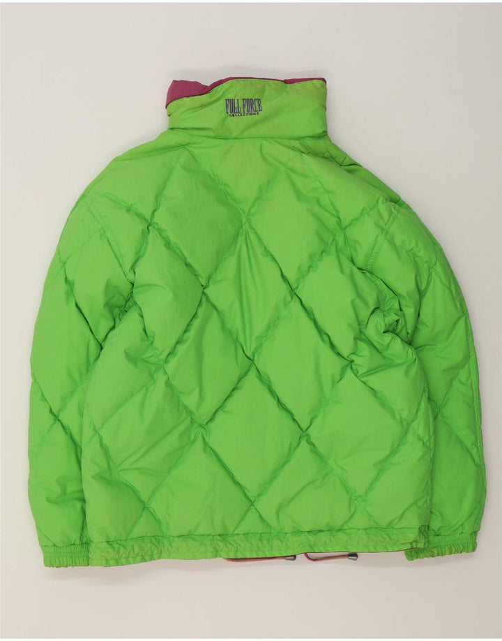 Vintage Damen Reversible gepolsterte Jacke UK 14 große lila Baumwolle