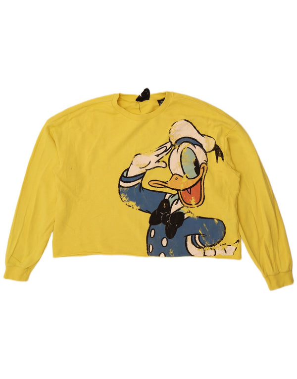 Desigual Damen Disney Oversized Graphic Top Langarm UK 16 Large Gelb