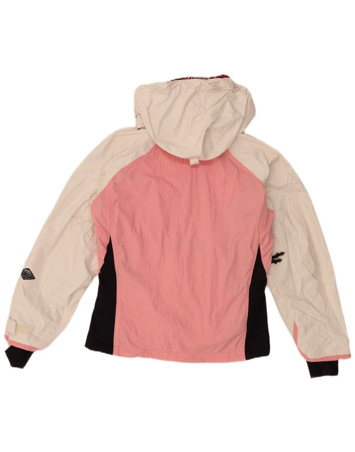 Columbia Damen-Skijacke mit Kapuze, UK 10, Größe S, weißes Colourblock-Nylon