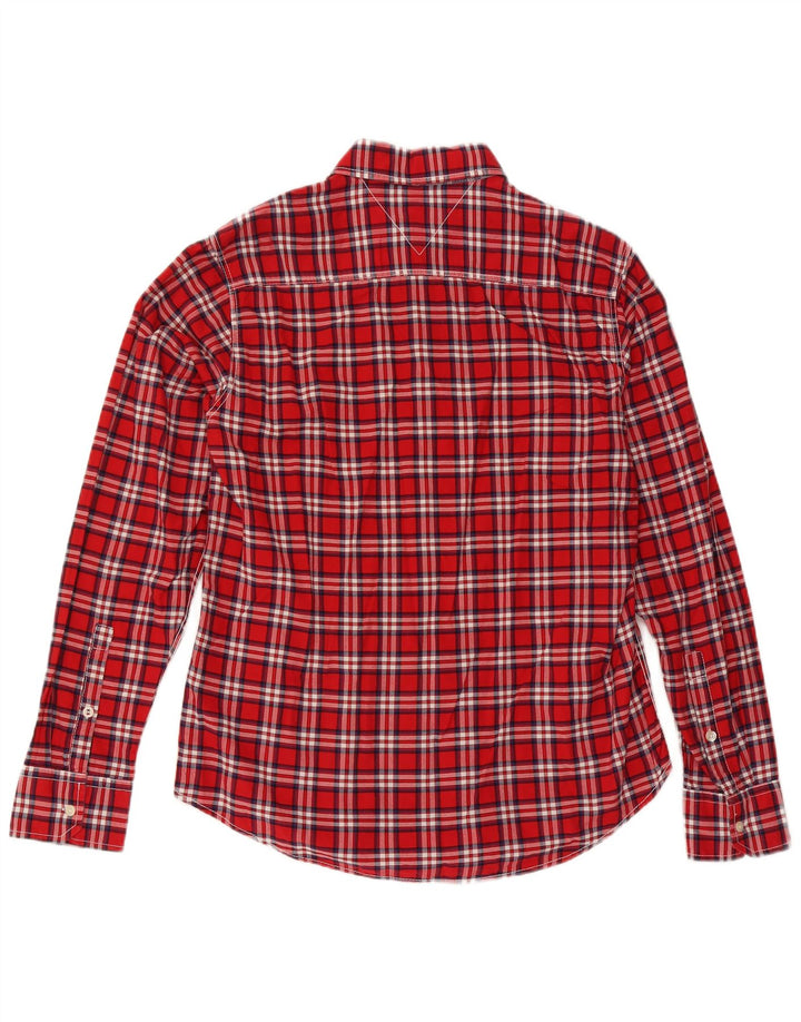 Tommy Hilfiger Herrenhemd XL, rot kariert, Baumwolle