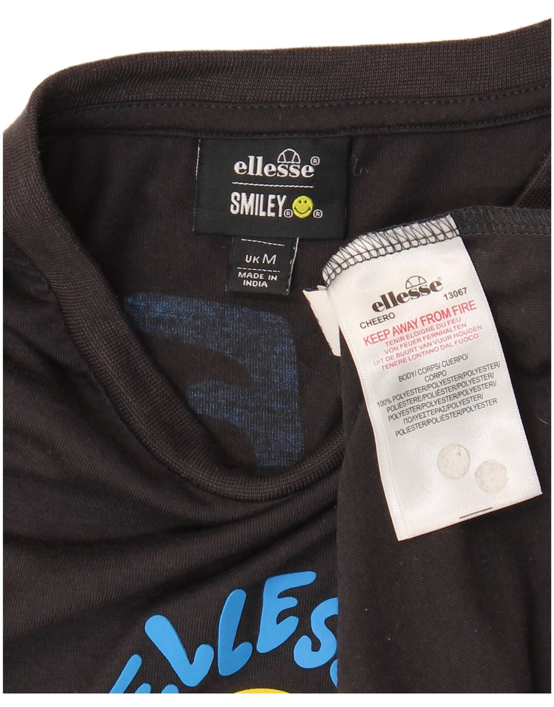 Ellesse Herren Grafik-T-Shirt-Oberteil Mittelschwarzes Polyester