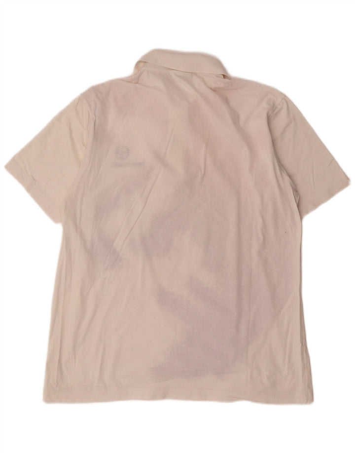 Sergio Tacchini Herren-Poloshirt mit abstraktem Muster, mittelweiße Baumwolle