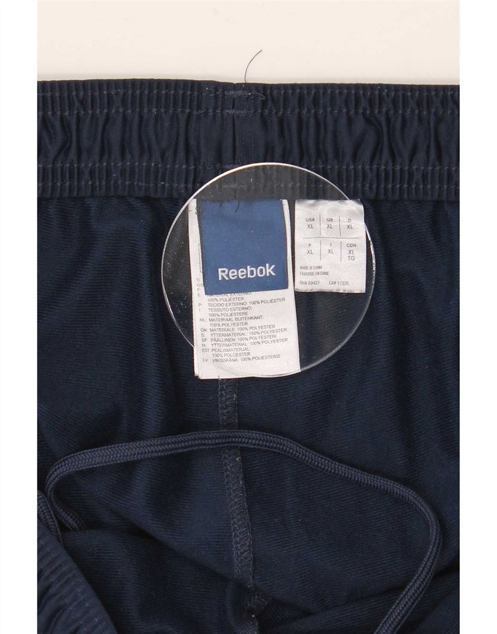 Reebok Herren-Trainingshose mit Grafik, XL, Marineblau, Farbblock-Polyester