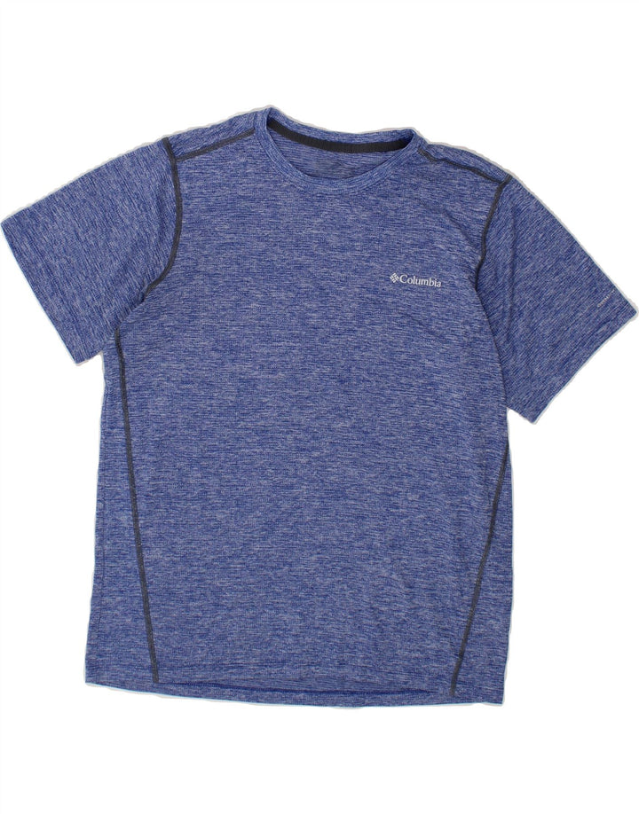 COLUMBIA Mens T-Shirt Top Medium Blue Flecked Vintage Columbia and Second-Hand Columbia from Messina Hembry 