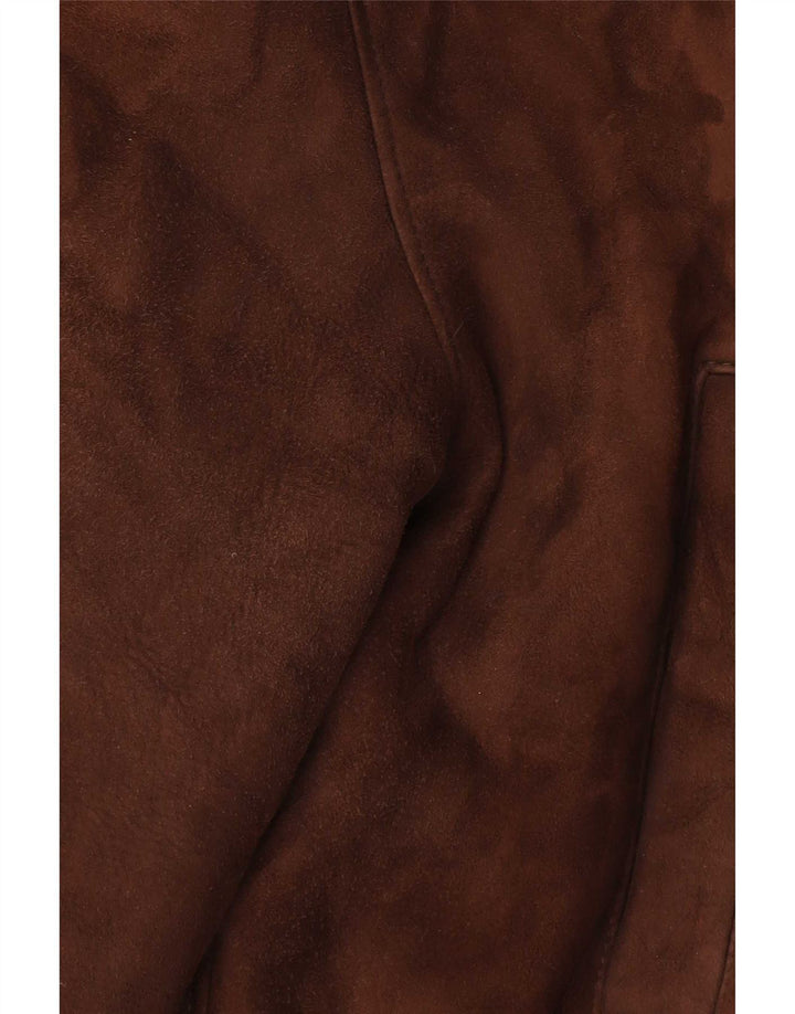 Mabrun Herren Shearling Jacke IT 56 3XL Braun