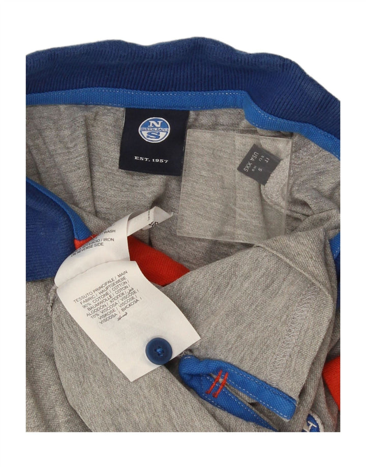 North Sails Herren-Poloshirt XS, graue Colourblock-Baumwolle