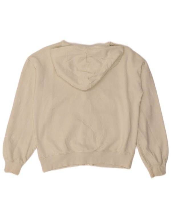 Benetton Mädchen-Kapuzenpullover mit grafischem Reißverschluss, 13–14 Jahre, Weiß