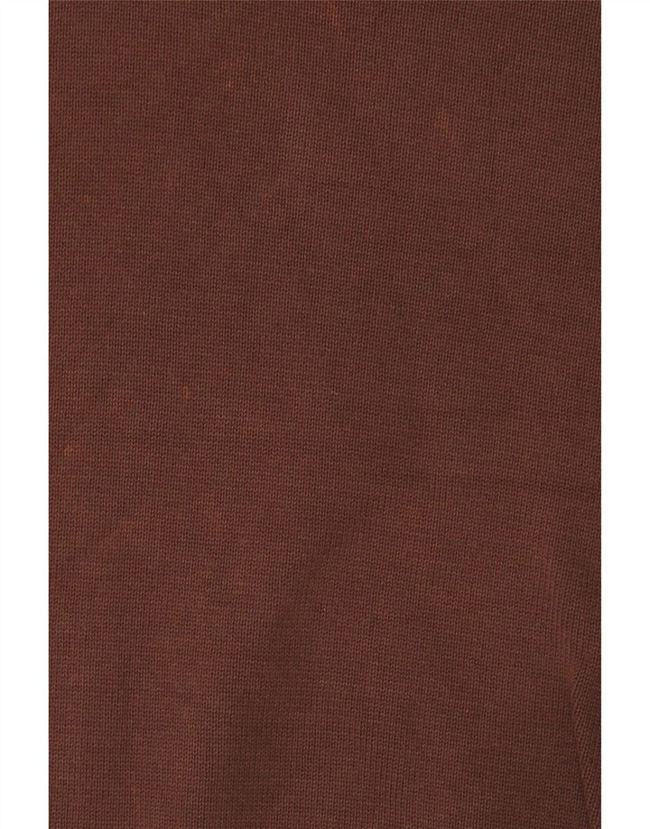 Zara Herren-Pullover mit V-Ausschnitt, XL, braune Baumwolle