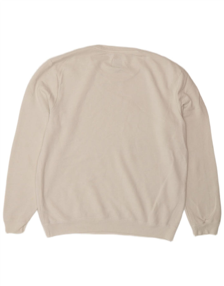 Jack Wills Herren-Sweatshirt, Pullover, groß, aus weißer Baumwolle