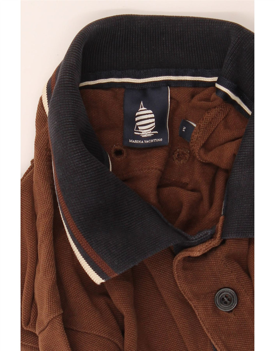 MARINA YACHTING Mens Polo Shirt Medium Brown Vintage Marina Yachting and Second-Hand Marina Yachting from Messina Hembry 