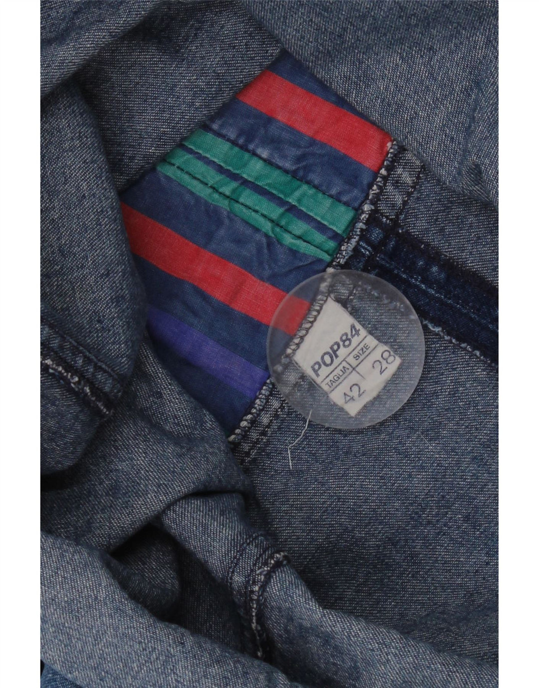 POP 84 Damen Jeansrock IT 42 Medium W28 Blaue Baumwolle