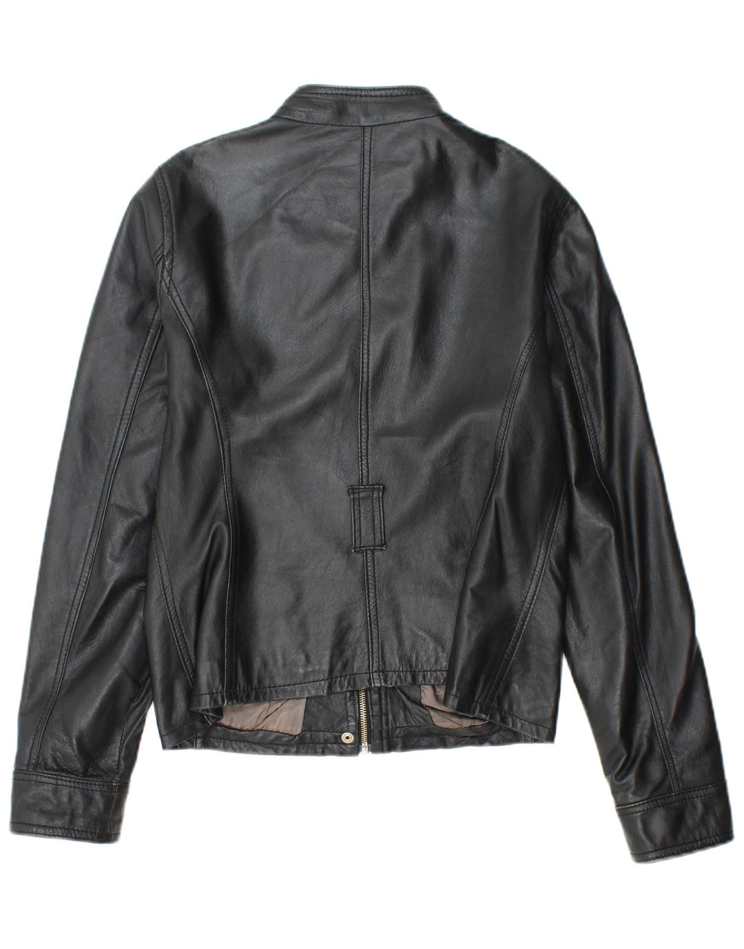 SANDRO FERRONE Damen Lederjacke UK 14 Großes schwarzes Leder