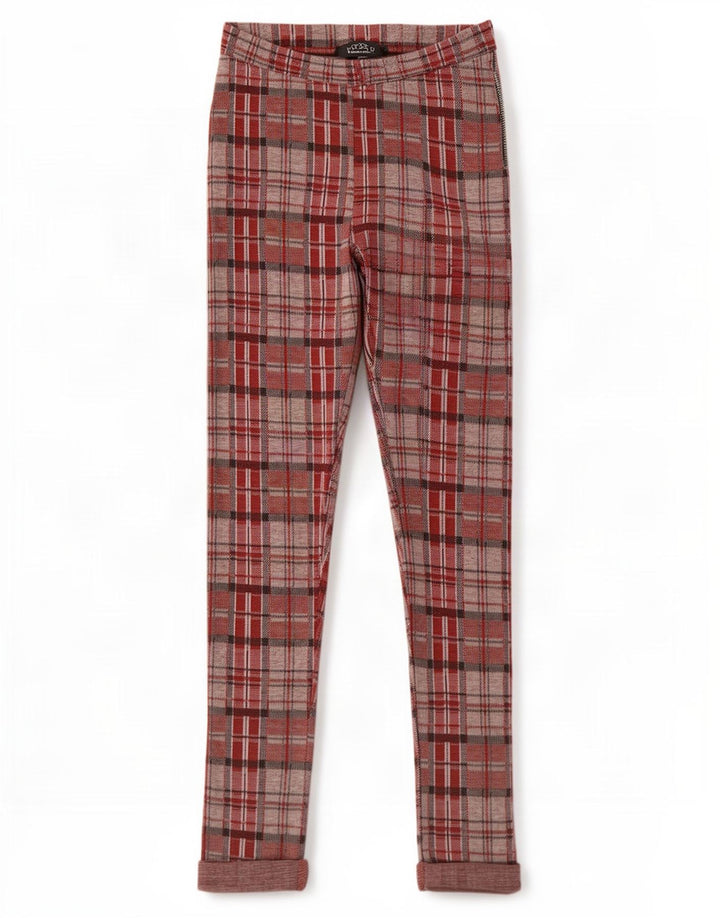 Topshop Damen-Leggings mit Grafik, UK 8, Größe S, rot kariert, Polyester
