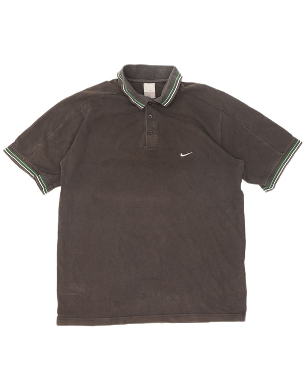 Nike Herren-Poloshirt UK 45/47 XL, schwarz gestreift, Baumwolle