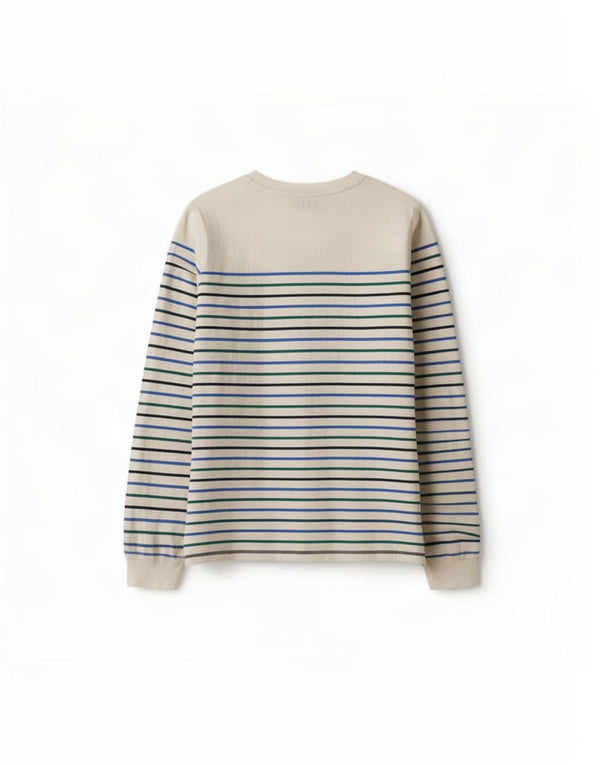 Marks & Spencer Damen Top Langarm UK 18 XL weiß gestreift aus Baumwolle