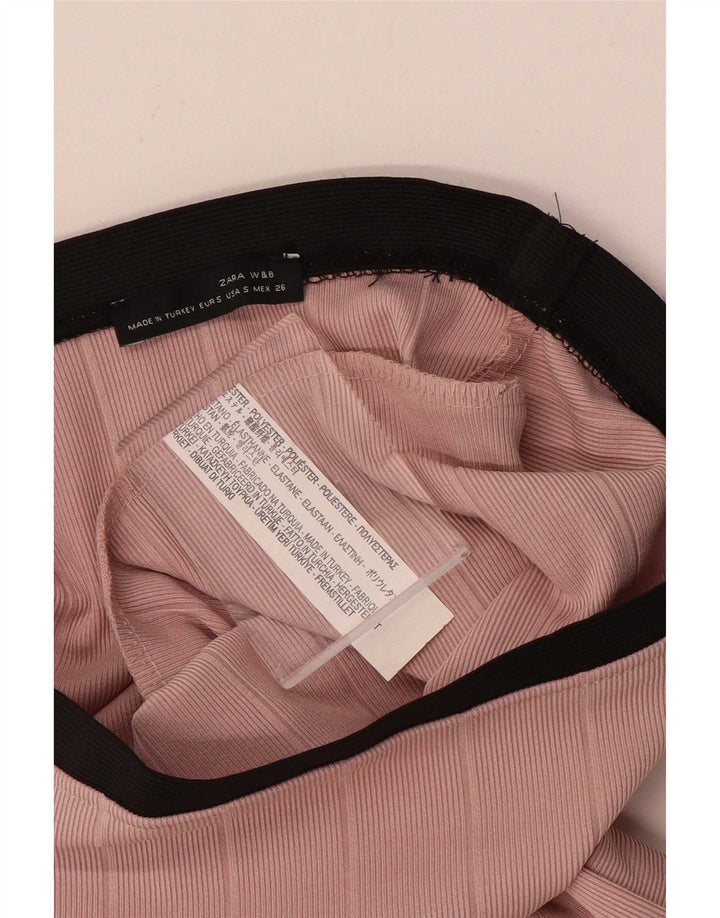 Zara Damen Bleistiftrock W26 Small Pink Colourblock