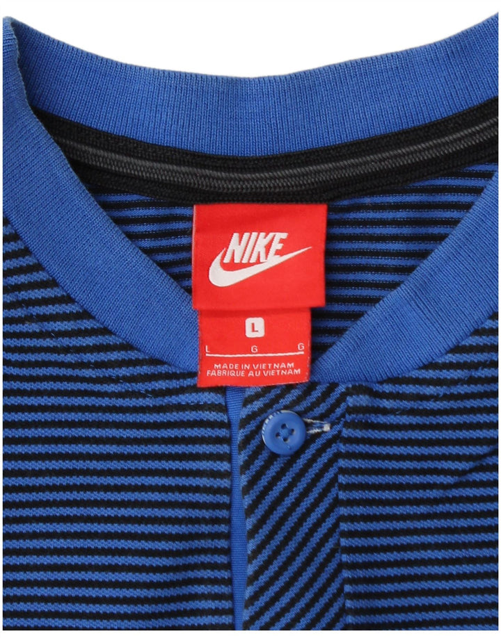 Nike Herren Inter Mailand T-Shirt-Oberteil, großes blaues Nadelstreifen-Oberteil