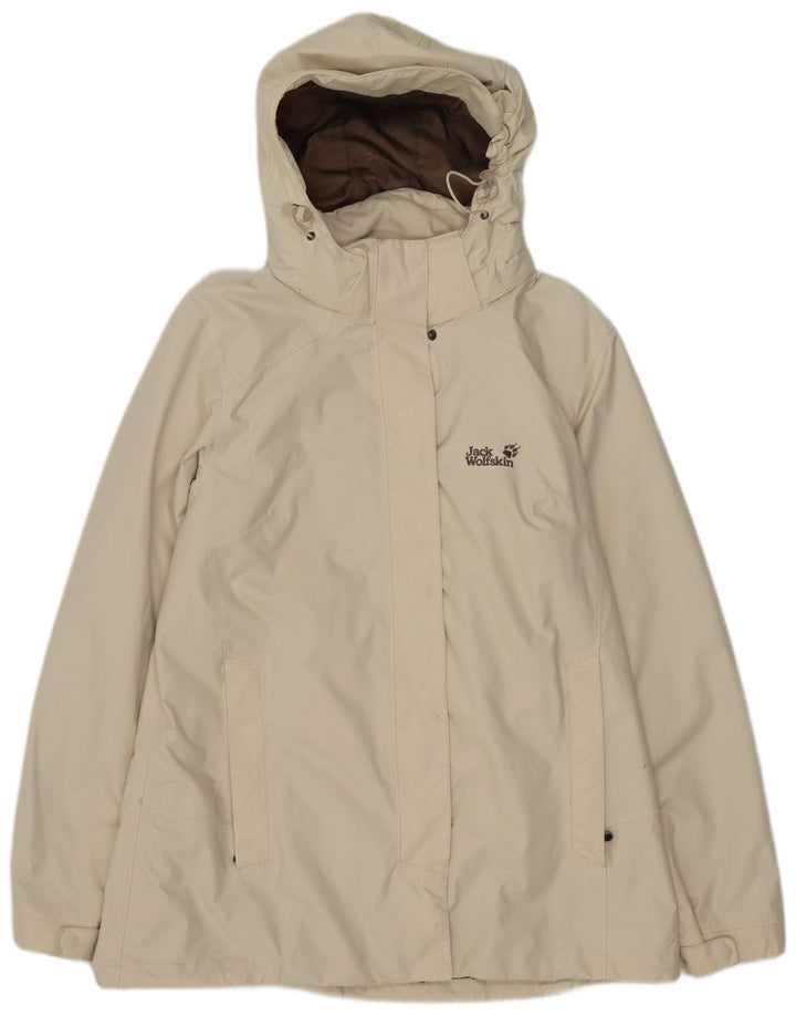 Jack Wolfskin Damen Windjacke mit Kapuze, UK 16, Größe L, Beige, Polyamid