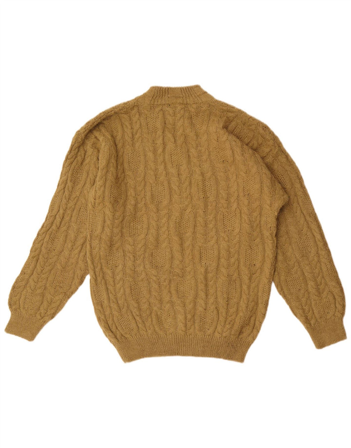 Vintage Herren Rollkragenpullover Pullover Small Khaki Alpakawolle
