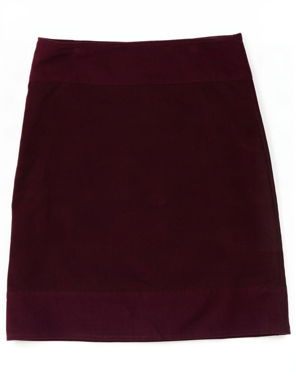 Weird Fish Damen Cordrock UK 12 Medium W34 Burgund Baumwolle