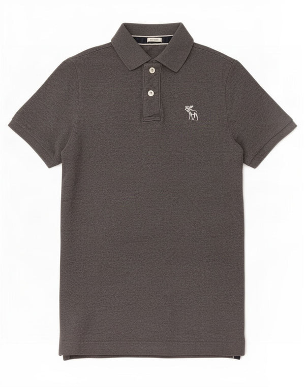 Abercrombie & Fitch Herren-Muskel-Poloshirt, große graue Baumwolle