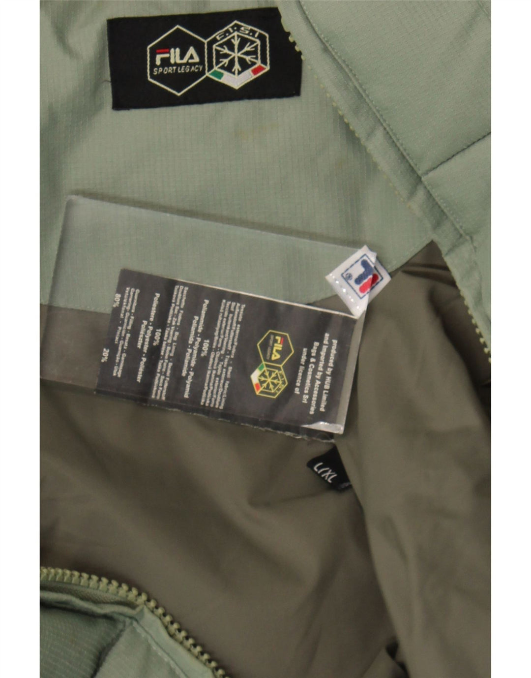 FILA Herren Wattierte Jacke UK 40 Large Grün Polyamid