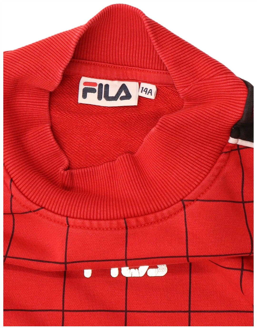 FILA Jungen-Sweatshirt mit Grafik, 13–14 Jahre, rotes Farbblockdesign