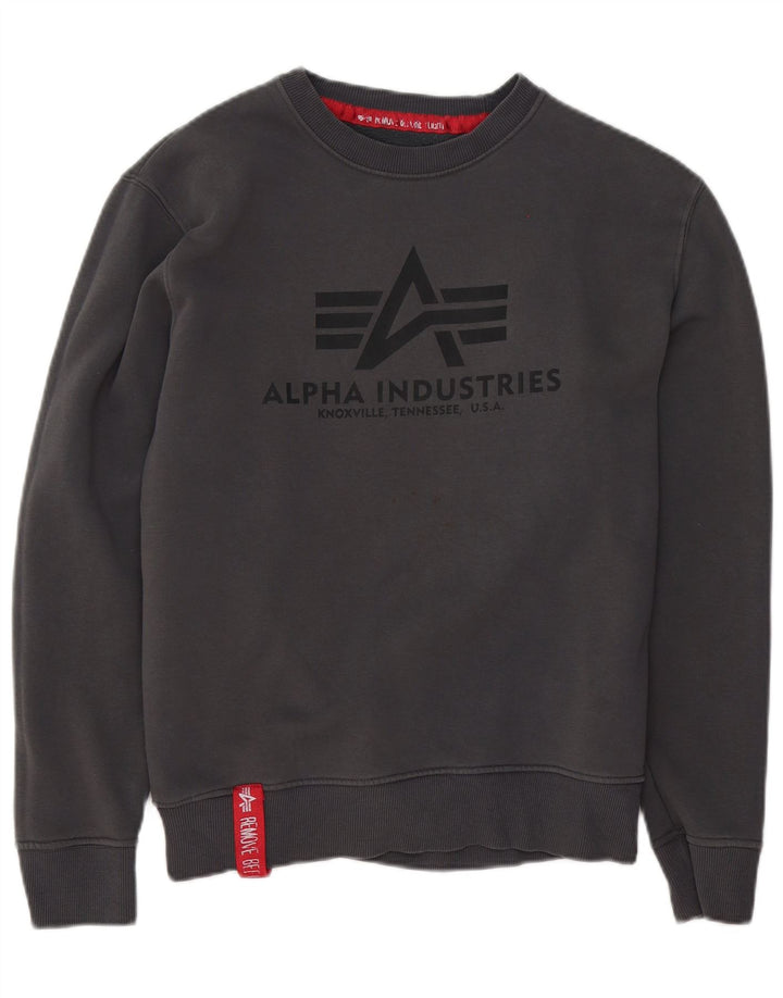 Alpha Industries Herren-Sweatshirt mit Grafik, Größe S, Grau, Baumwolle