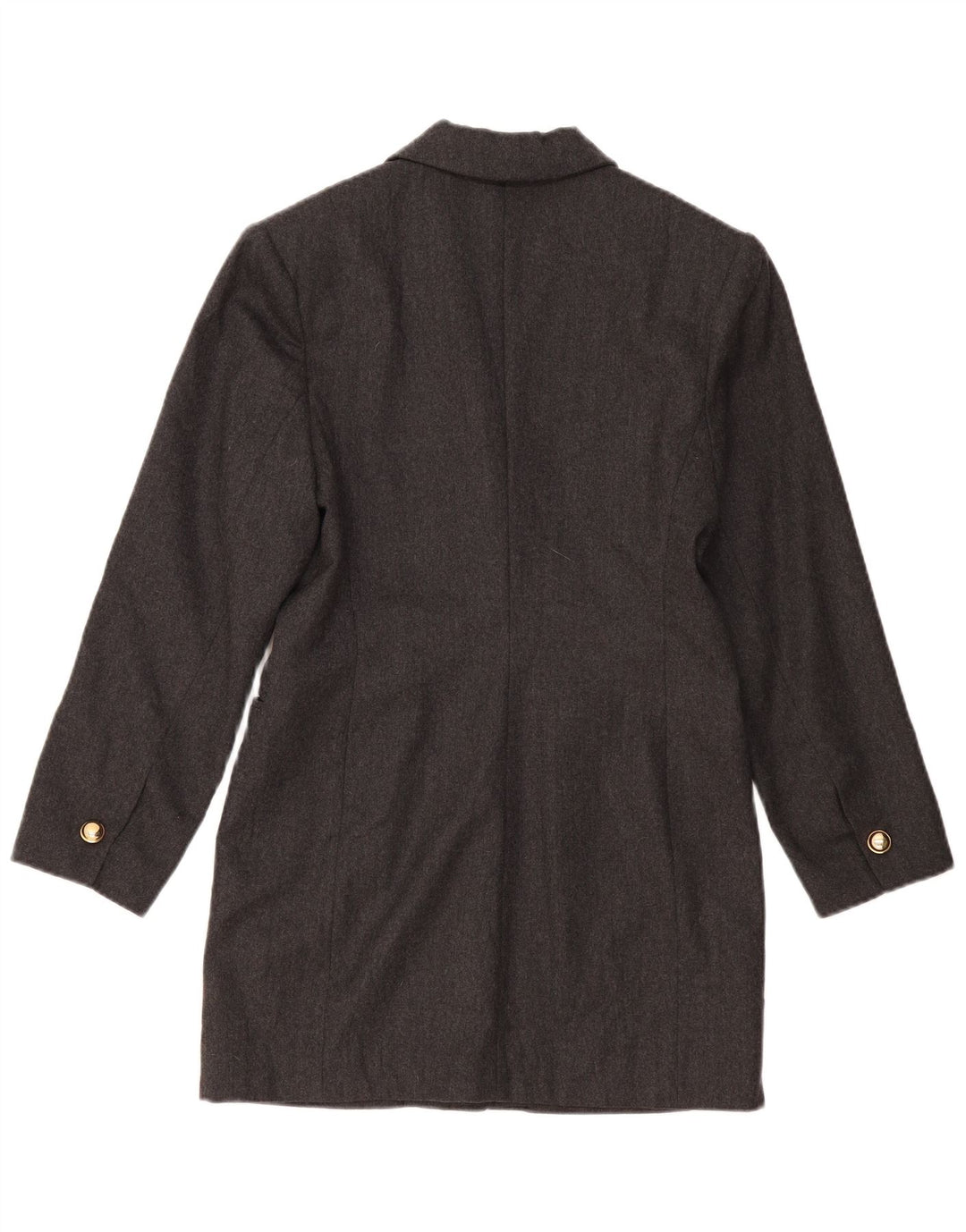 Vintage Damen Longline 1 Knopf Blazer Jacke US 2 XS Graue Wolle