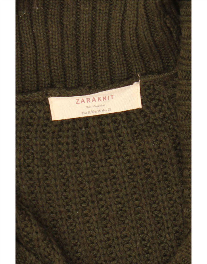 Zweireihiger Cardigan-Pullover von Zara für Damen, Gr. 14, mittleres Khaki