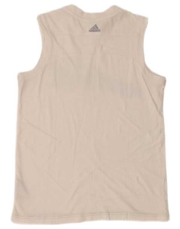 Adidas Mädchen Grafik-Trägershirt, 15–16 Jahre, weiße Baumwolle