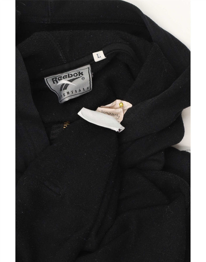 Reebok Herren Kapuzen-Fleecejacke UK 40 Large Schwarz Polyester
