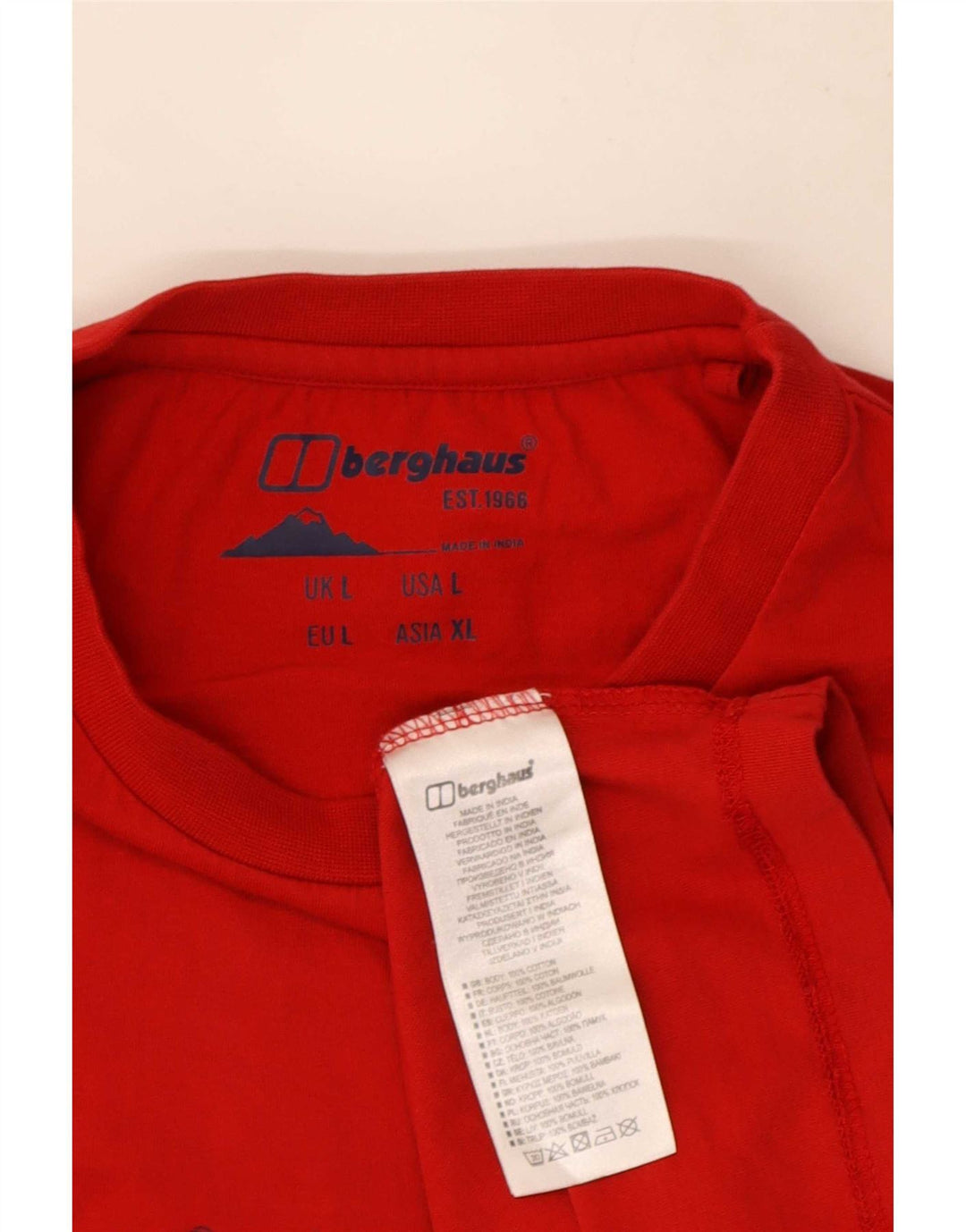 Berghaus Herren-T-Shirt mit Grafik, groß, aus roter Baumwolle