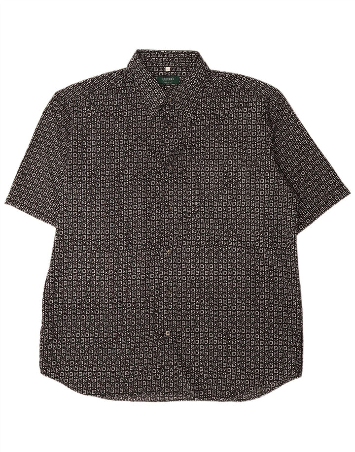 Canda Herren Kurzarmhemd XL Schwarz Geometrisch Polyester
