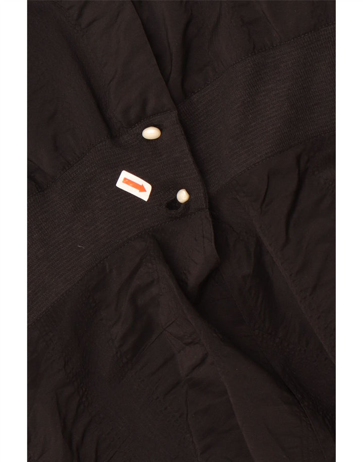 Vintage Damen Hemdbluse UK 18 XL Schwarz Acetat