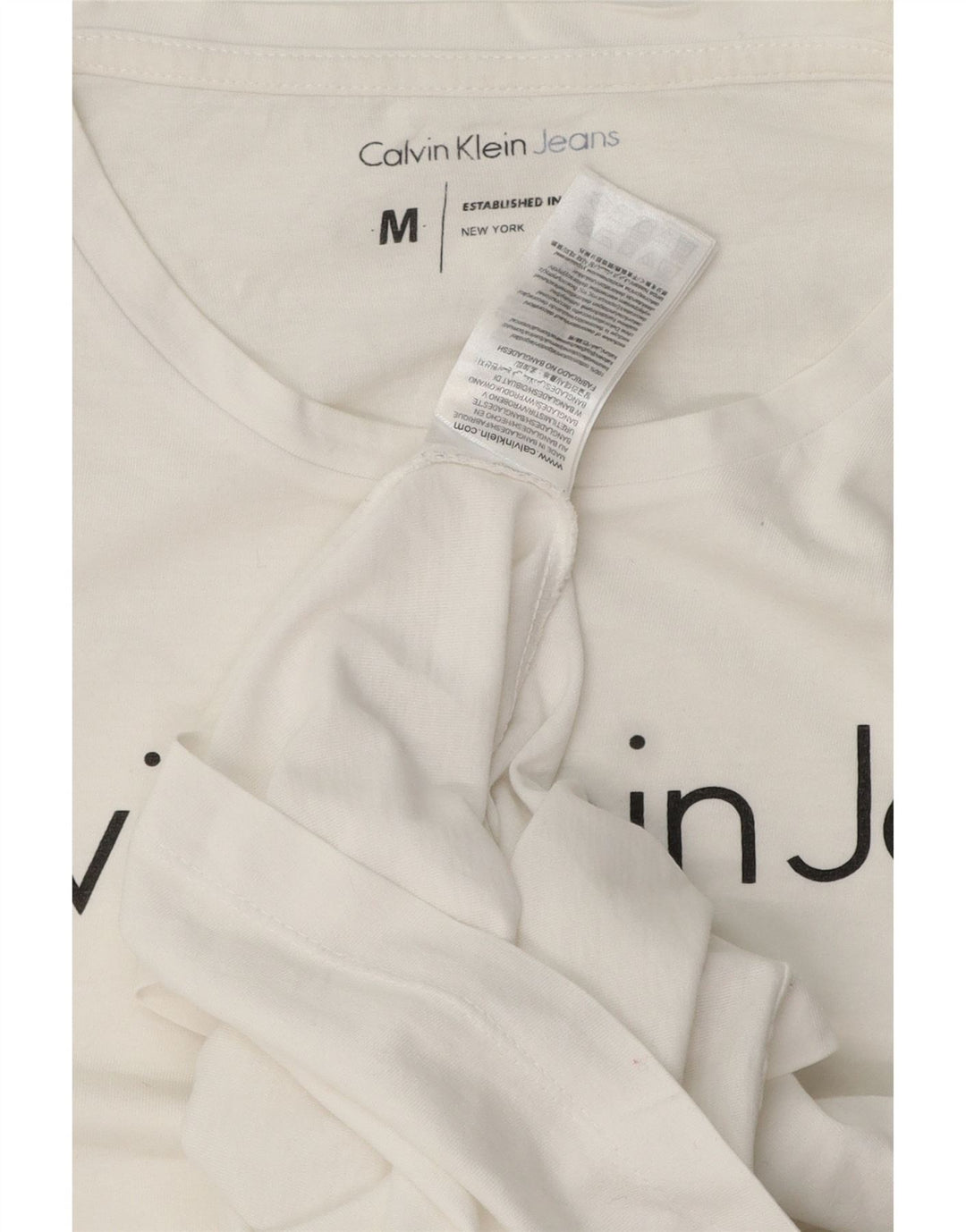 Calvin Klein Jeans Herren-T-Shirt mit Grafik, mittelweiße Baumwolle