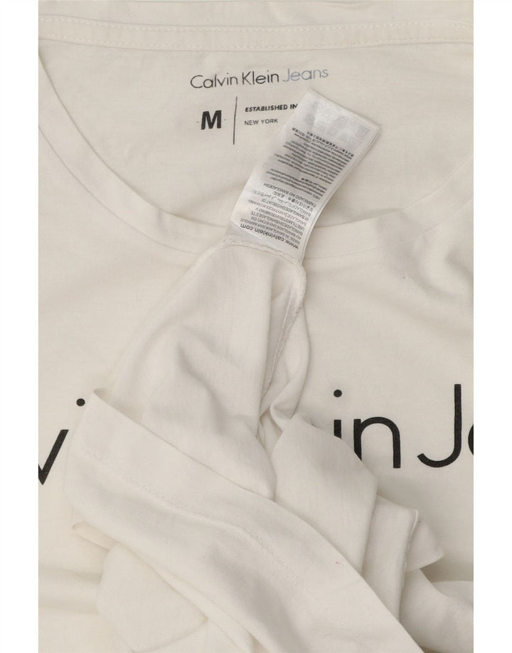Calvin Klein Jeans Herren-T-Shirt mit Grafik, mittelweiße Baumwolle