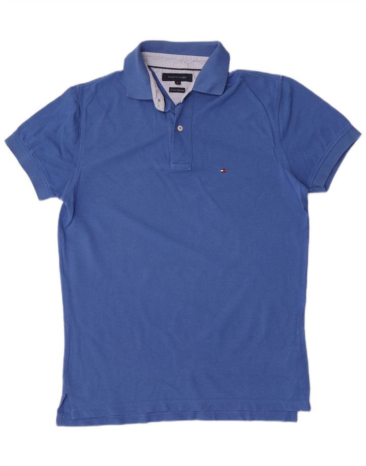 Tommy Hilfiger Herren-Poloshirt, kleine blaue Baumwolle
