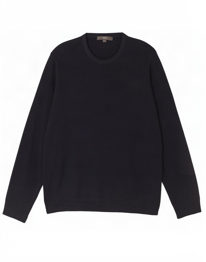 Marks & Spencer Herren-Pullover mit Rundhalsausschnitt, 2XL, Marineblau, Acryl